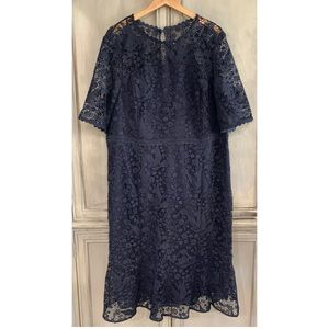 Boden Navy Blue Lace Sheath Dress US 18